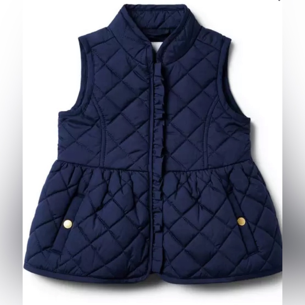 Janie and Jack - THE QUILTED PEPLUM VEST / Merchant Marine